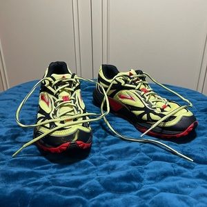 Brooks Men's Neon Yellow Black Red Athletic Running Shoes